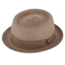Racou Taupe Straw Pork Pie Hat - Traclet