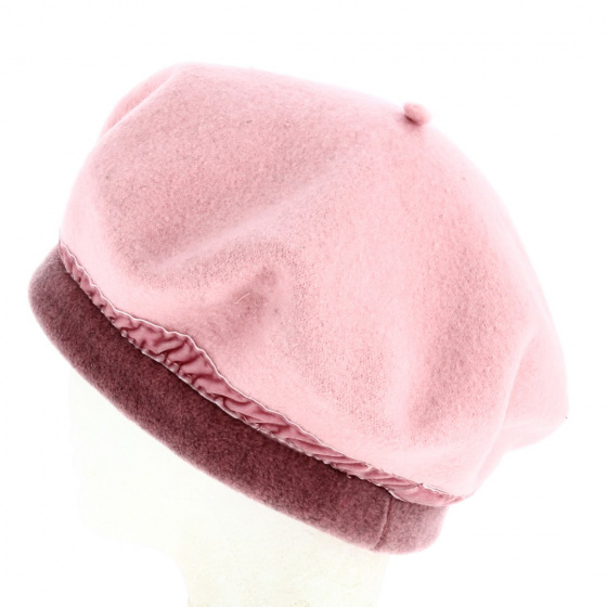 Women's Ambrines Pink Wool Beret - Traclet Women's Ambrines Pink Wool Beret - Traclet