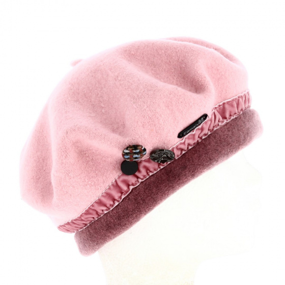 Women's Ambrines Pink Wool Beret - Traclet Women's Ambrines Pink Wool Beret - Traclet
