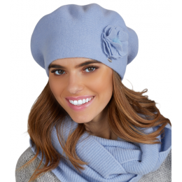 Clara Women's Sky Blue Wool Beret - Traclet