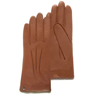Gants Femme Cuir Doublée Cachemire Cognac - Isotoner