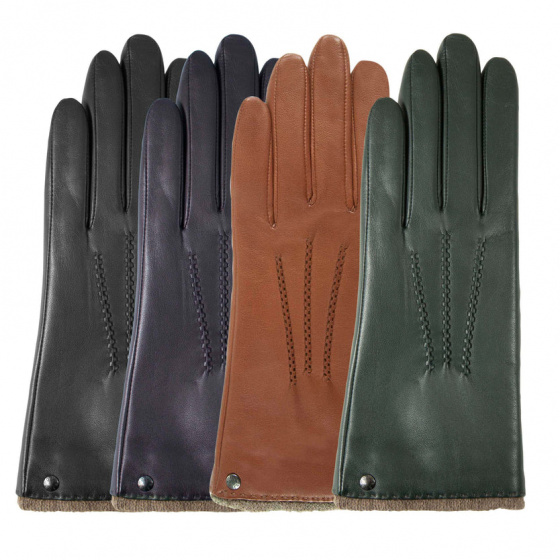 Women's leather gloves with cashmere lining in various colors - Isotoner