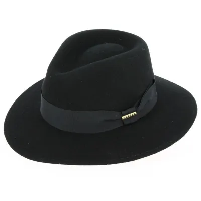 Chapeau Fedora Chester Feutre Laine Noir - Traclet