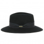 Black Wool Felt Chester Fedora Hat - Traclet