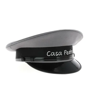 customized grey chauffeur cap - purchase and sale of caps for chauffeurs Reference: 3764 | Chapellerie Traclet
