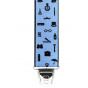 Light Blue Fancy Suspenders with Black Patterns - Traclet