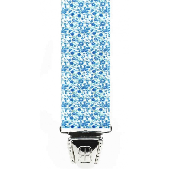 Small Flower Pattern Suspenders with 3 Clips - Traclet
