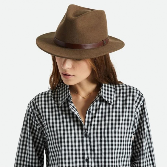 Dark Brown Wool Felt Messer Hat - Brixton Dark Brown Wool Felt Messer Hat - Brixton