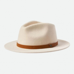 Fedora Messer White Wool Felt Hat - Brixton