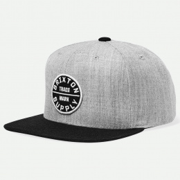 Oath III Grey and Black Snapback Cap - Brixton