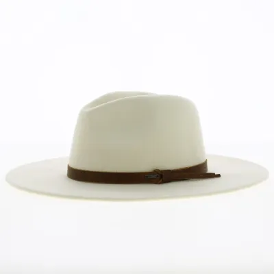 Chapeau Fedora Field Proper Feutre Laine Blanc - Brixton