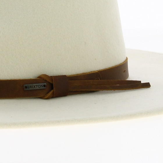 Chapeau Fedora Field Proper Feutre Laine Blanc - Brixton