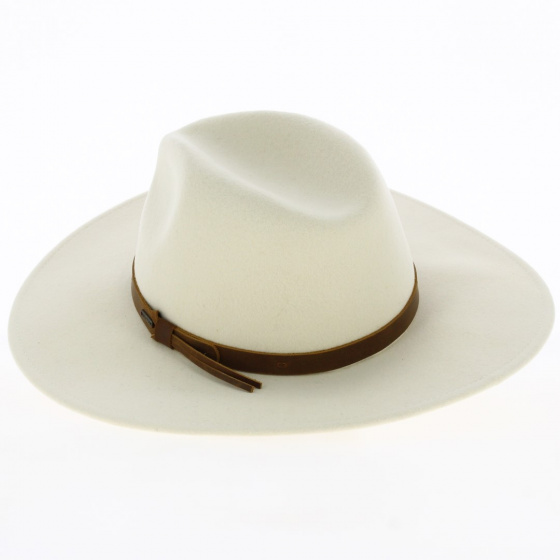 Fedora Field Proper White Wool Felt Hat - Brixton
