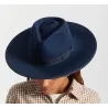 Chapeau Fedora Jo Rancher Feutre Laine Bleu Ciel - Brixton Référence : 17619