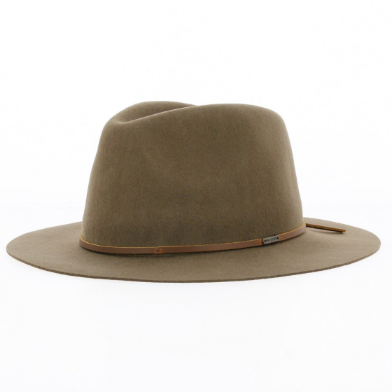 Wesley Fedora Felt Hat Khaki brown - Brixton