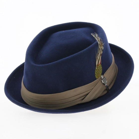 Porkpie Stout Hat Navy Blue - Brixton