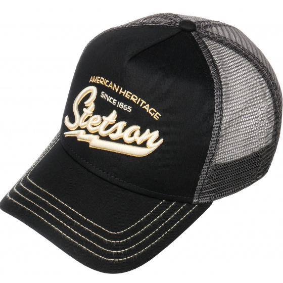 Casquette Baseball Trucker American Heritage Noir - Stetson