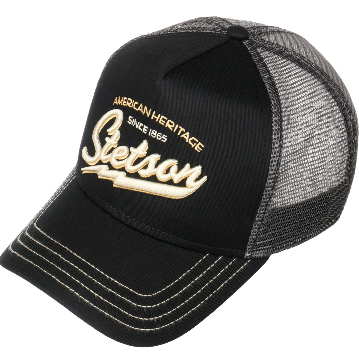 Casquette Baseball Trucker American Heritage noir- Stetson Reference : 11053 | Chapellerie Traclet