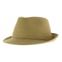 Beige trilby hat