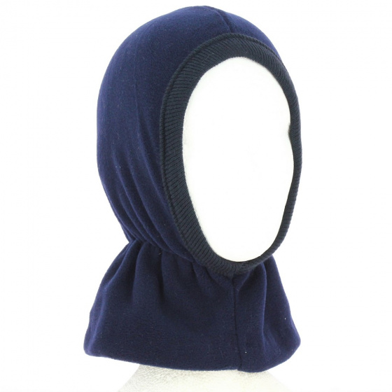 Léo children's navy blue fleece balaclava