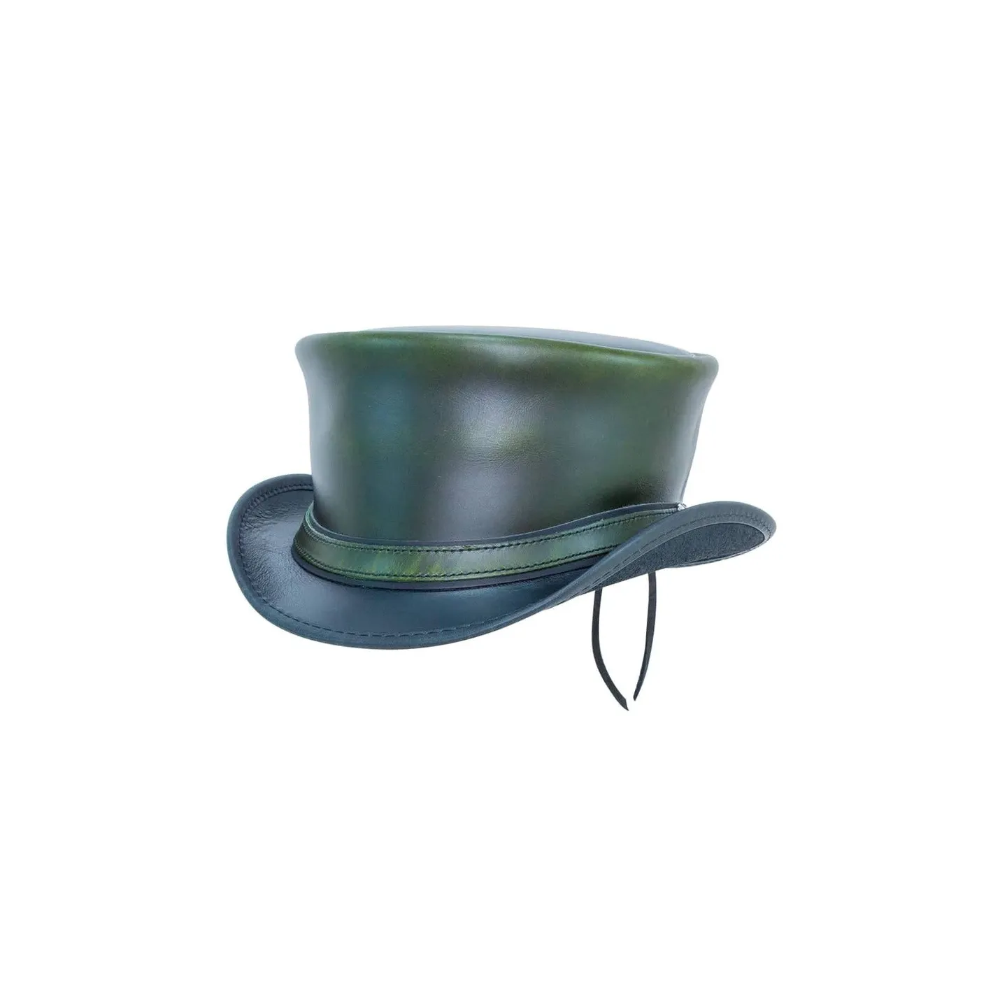 Hampton Half Top Hat Olive Leather - Head'nHome