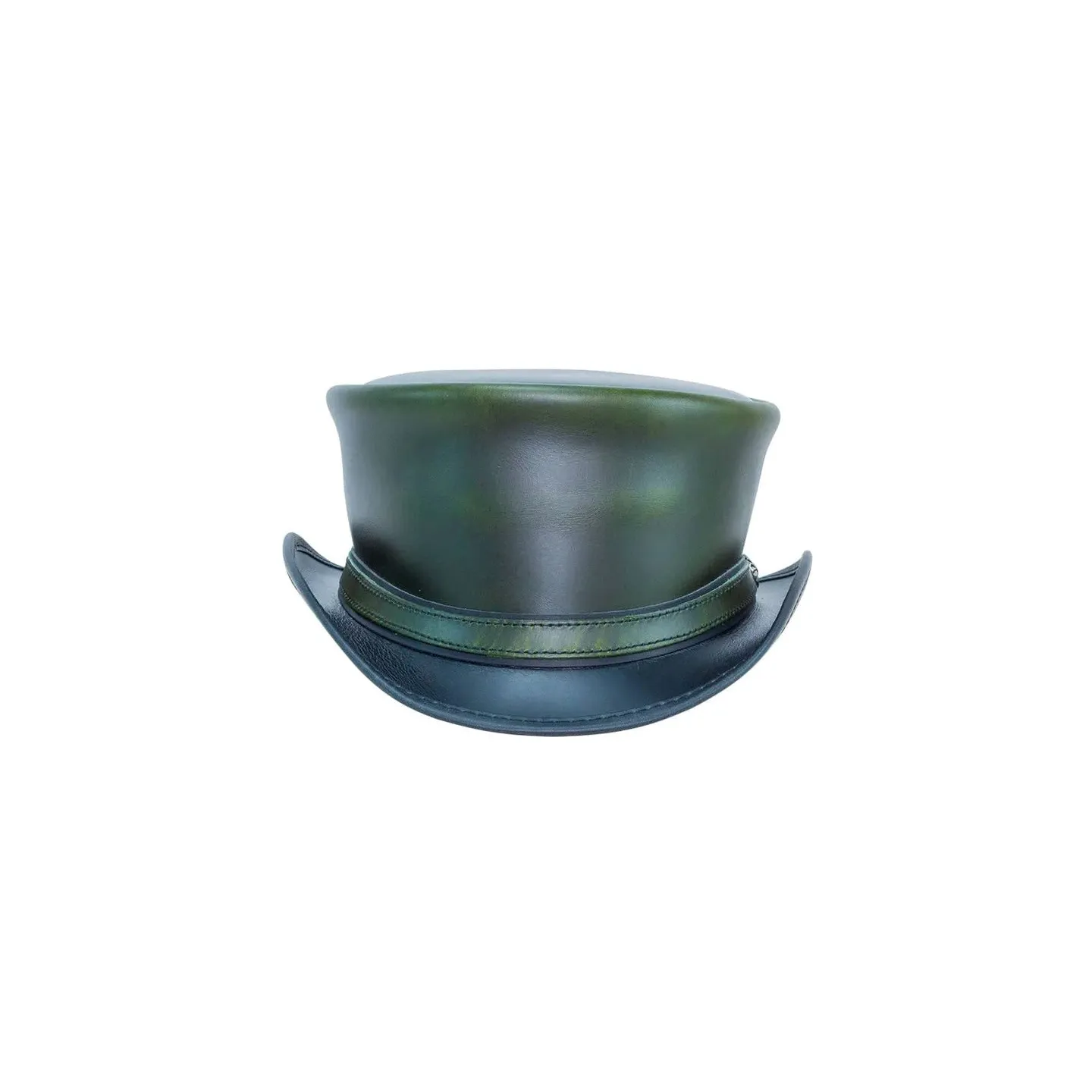 Hampton Leather Half Top Hat Olive - Head'nHome Reference: 17669| Traclet Hat Shop