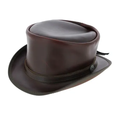 Chapeau Demi Haut de Forme Hampton Cuir - Head'nHome Reference : 17671| Chapellerie Traclet