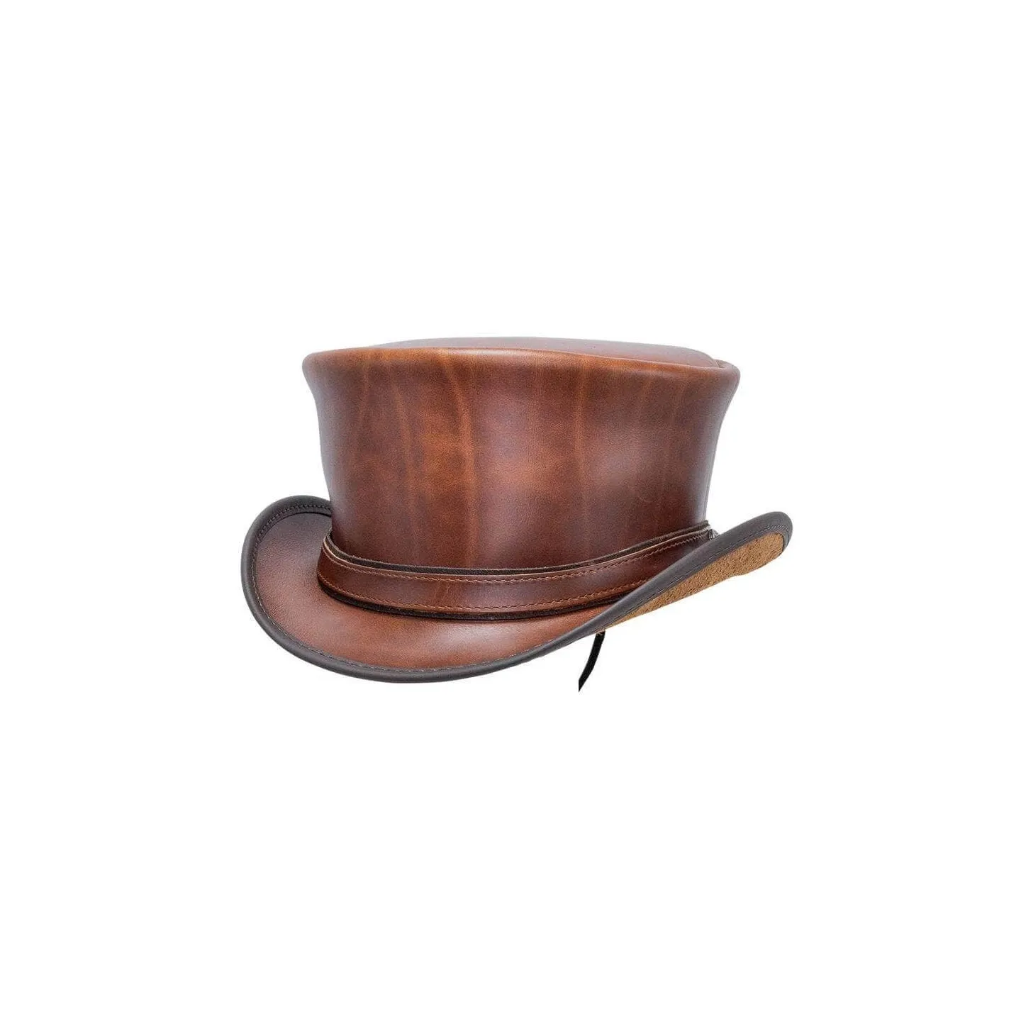 Chapeau Demi Haut de Forme Hampton Cuir Camel - Head'nHome