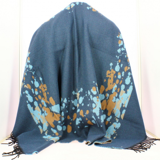 Poncho Motifs Rorschach bleu recto - Traclet