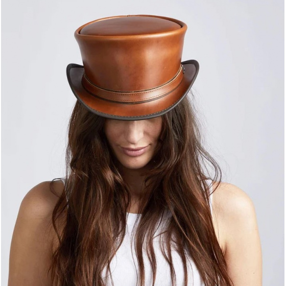 Hampton Leather Half Top Hat Camel - Head'nHome