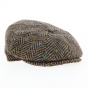 Brown Herringbone Wool Irish Cap - Fléchet