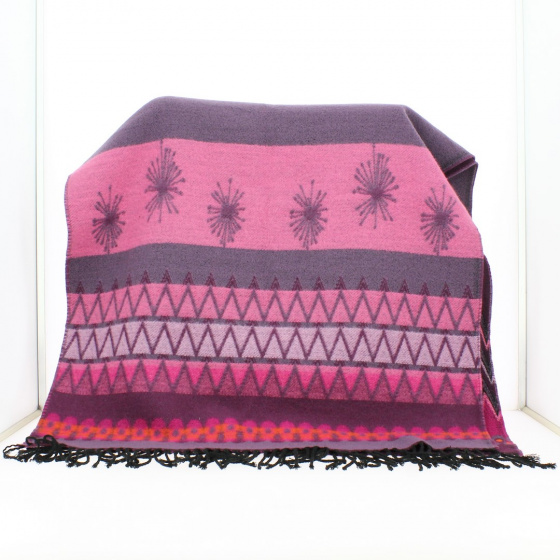 Pink scarf with geometric pattern on reverse - Traclet Pink scarf with geometric pattern on reverse - Traclet