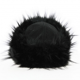 Tkhatch black leather and fur hat