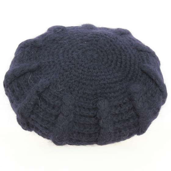 Sophie Angora navy beret - Traclet
