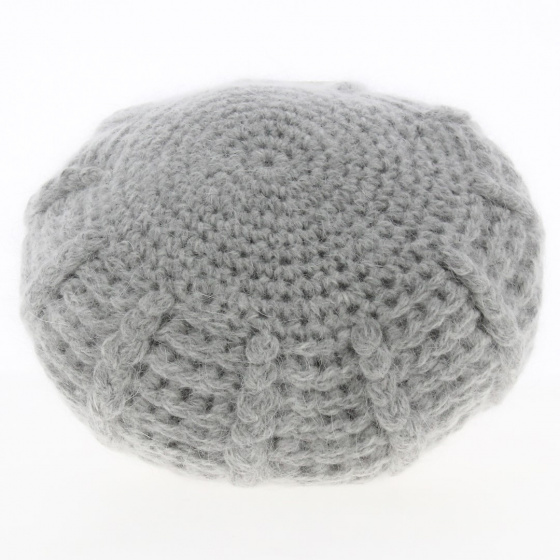 Sophie Angora light grey beret - Traclet