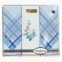 3 Hard blue flower embroidered cotton handkerchiefs - Traclet
