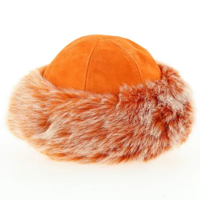 Toque Nastasia Cuir & Fausse Fourrure Orange - Traclet