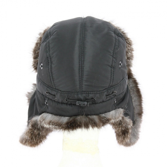 Chapka Polyester Fourrure Lapin Noire - Traclet Chapka Polyester Fourrure Lapin Noire - Traclet