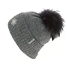 Bonnet Pompon Fourrure Betty Laine Gris - Kristo