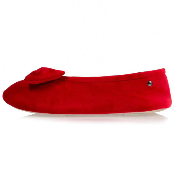 Women's ballerina slippers Red bow - Isotoner Women's ballerina slippers Red bow - Isotoner