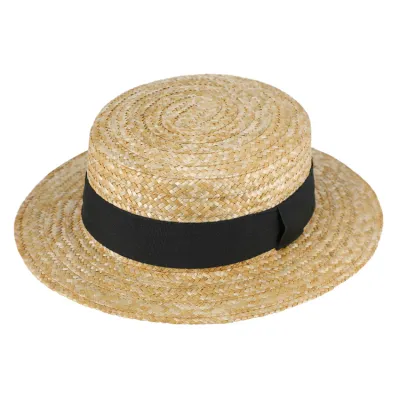 Canotier Grand Bord Paille Naturel - Traclet