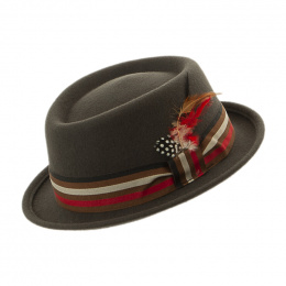 Brown porkpie hat - Traclet