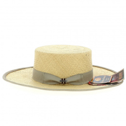 Natural Panama Bolero Boater - Bullhide