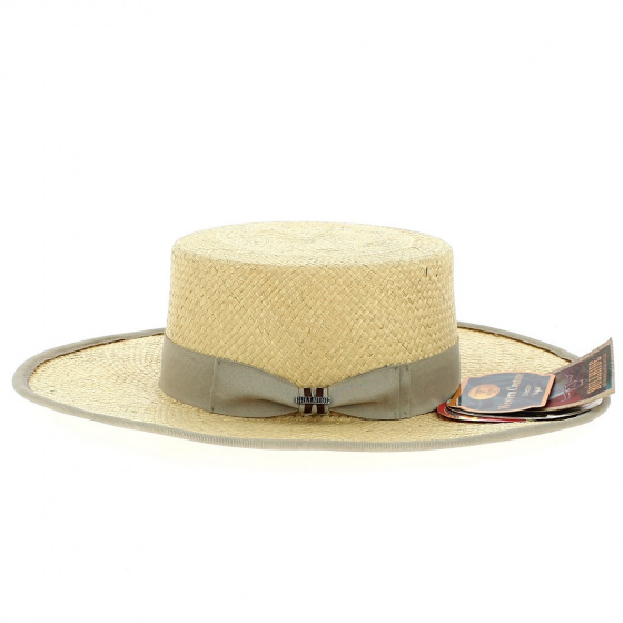 Natural Panama Bolero Boater - Bullhide Natural Panama Bolero Boater - Bullhide