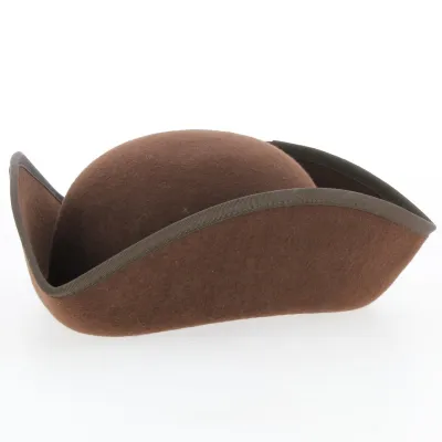 Mini Brown Wool Felt Tricorn - Traclet
