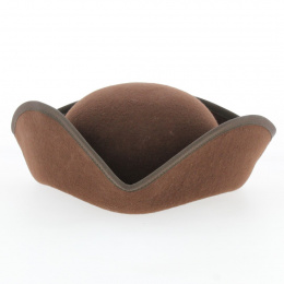 Mini Brown Wool Felt Tricorn - Traclet