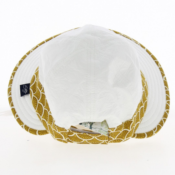 Louison Girl's Cap with Anti-UV Mustard Chin Strap - Soway