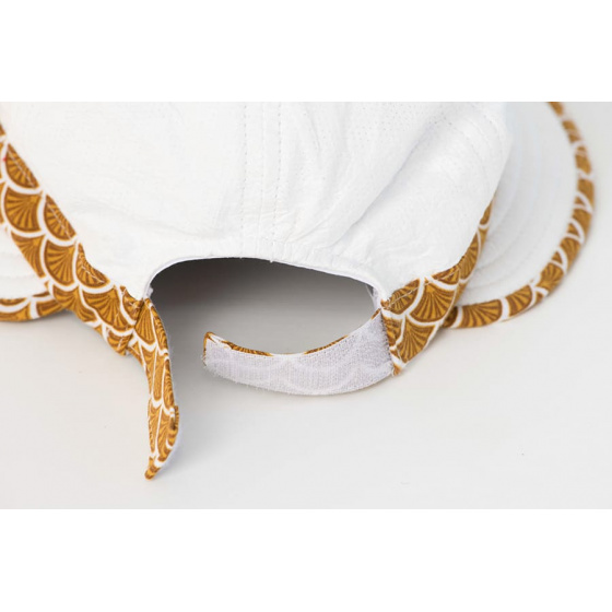 Louison Girl's Cap with Anti-UV Mustard Chin Strap - Soway