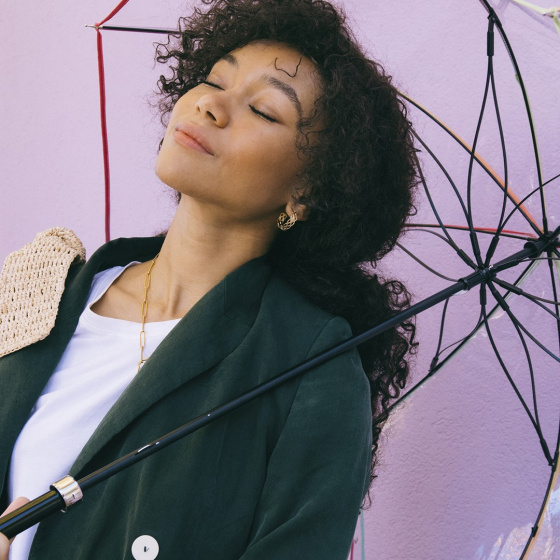 Parapluie femme canne Cloche Néon - Piganiol