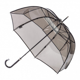 Transparent smoked umbrella with black trim - Piganiol